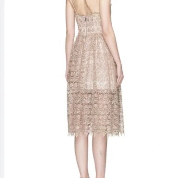Alice+Olivia Alma Embellished Mid-Length Lace Party Dress - Picture 2 of 5
